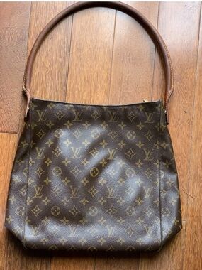 Louis Vuitton Monogram Canvas Shoulder Bag in Brown and Tan